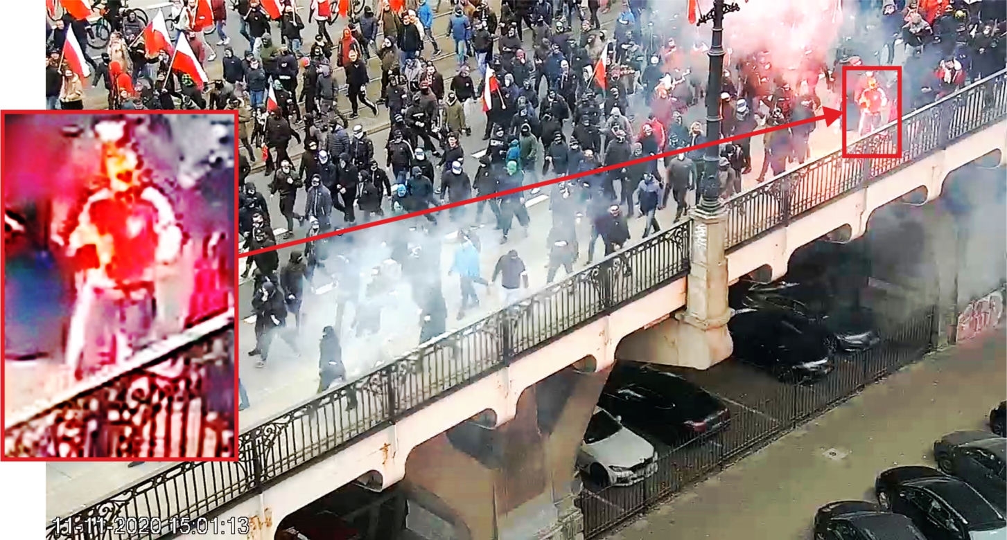 Przyczyną była rzucona raca?