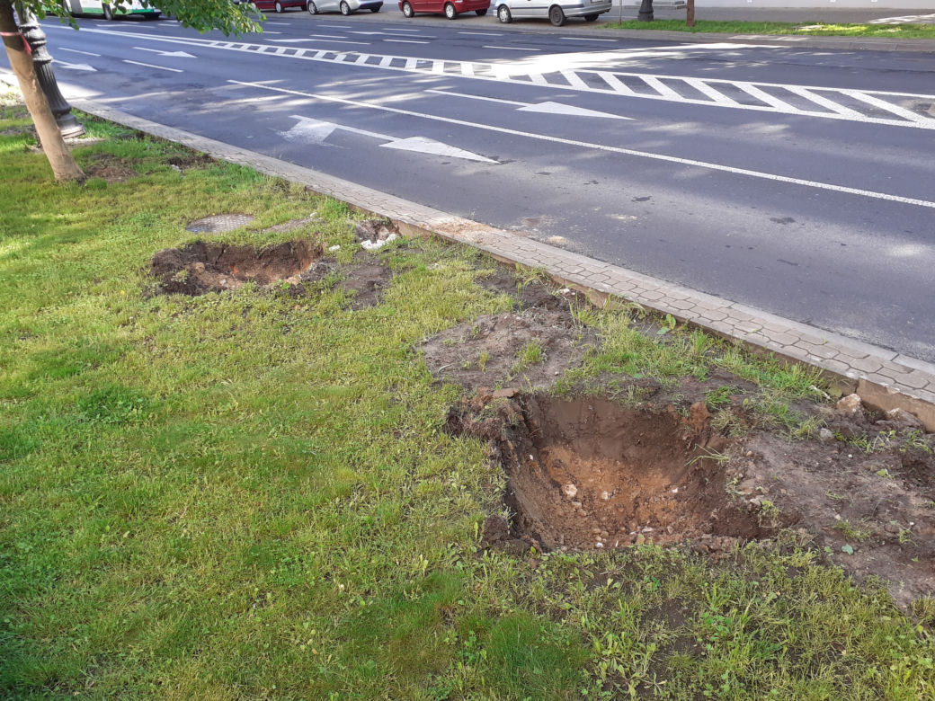 Z ul. Lipowej zniknęły pierwsze drzewa.