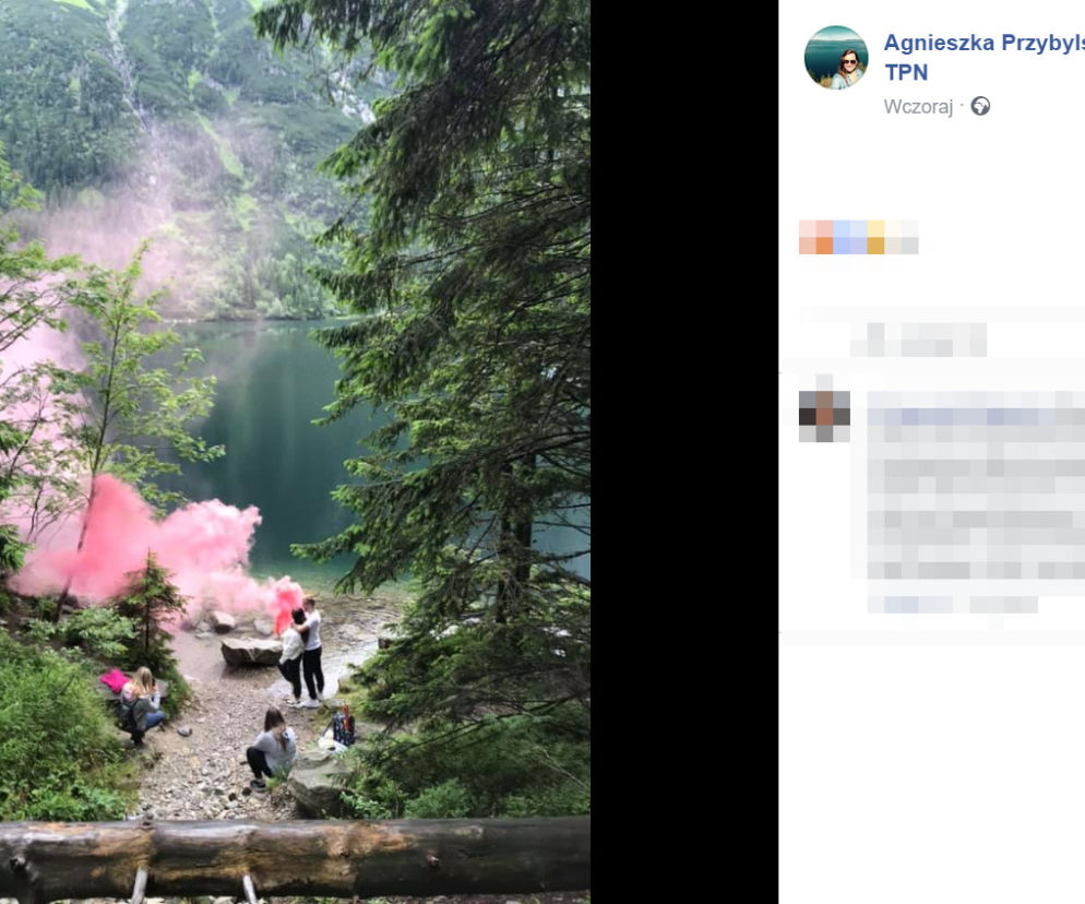 Grupa turystów odpaliła race nad Morskim Okiem. Nie wiedzieli, że jest to zabronione