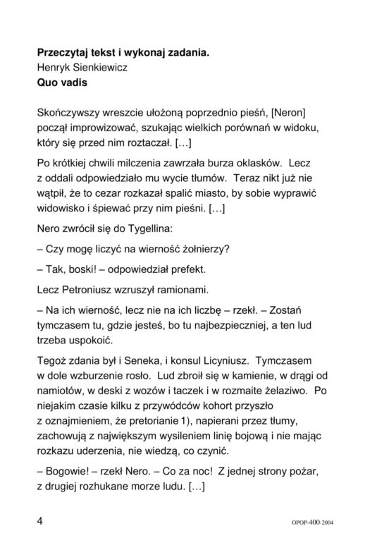 Egzamin ósmoklasisty 2020 - arkusz egzaminacyjny z jęz. polskiego