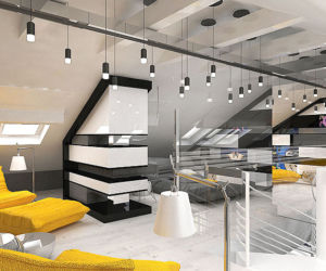 Oryginalny design wnętrz antresola