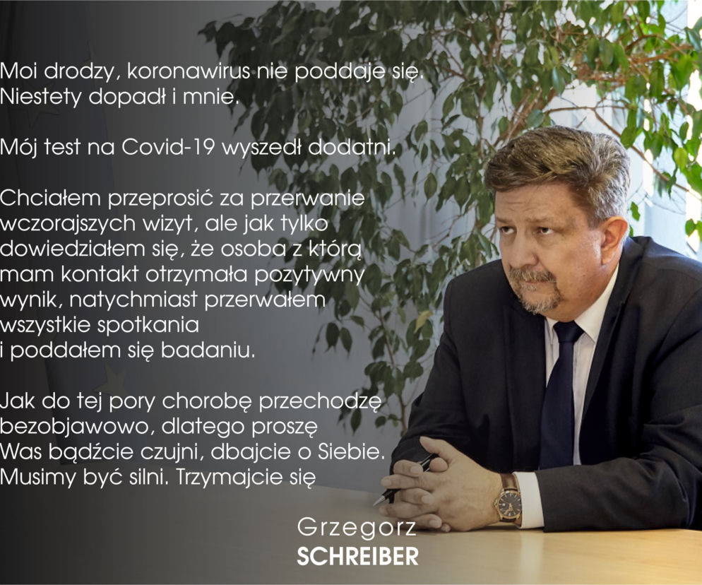Łódź: Koronawirus w Urzędzie Marszałkowskim! Zakażony marszałek województwa łódzkiego Grzegorz Schreiber