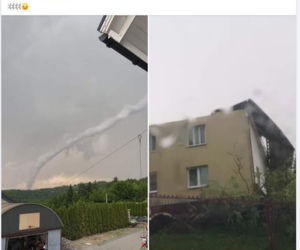 Trąba powietrzna nad Sądecczyzną