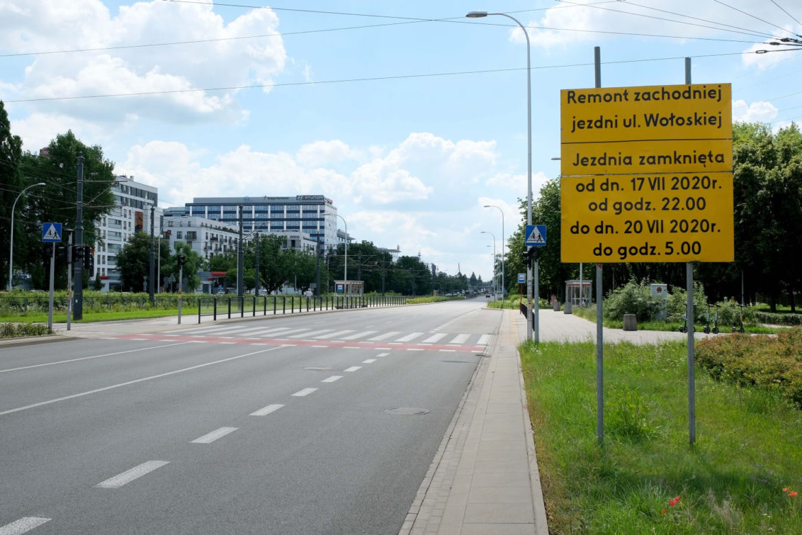 Weekendowy paraliż Mokotowa - remont ul. Wołoskiej