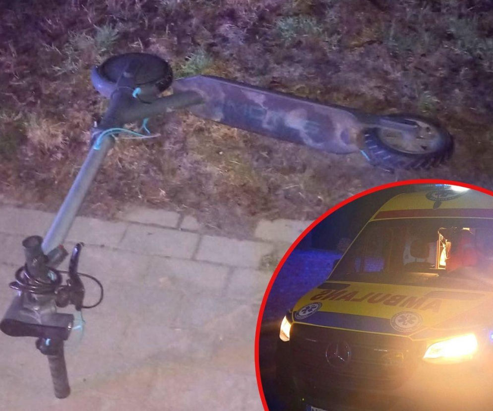 Pijany 51-latek rozbił się na hulajnodze elektrycznej. Zamiast do domu, trafił prosto do szpitala