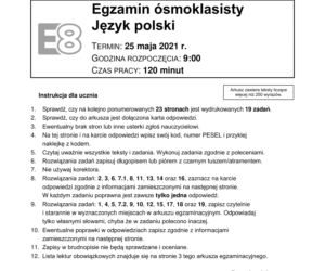 Egzamin ósmoklasisty 2021, język polski. Arkusze CKE, pytania, odpowiedzi [25.05.2021]
