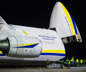 Olbrzymi samolot Antonov An-124 Rusłan z Wuhan wylądował w Katowicach. Co było na pokładzie? 