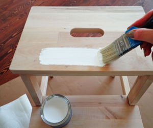 Taboret ze schodkiem IKEA w wersji decoupage