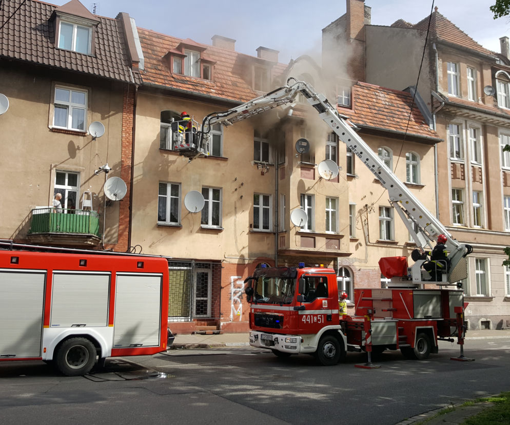 pożar ul. Narutowicza w Grudziądzu