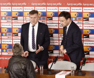 Cezary Kulesza i sekretarz Łukasz Wachowski ogłosili nowego sponsora PZPN