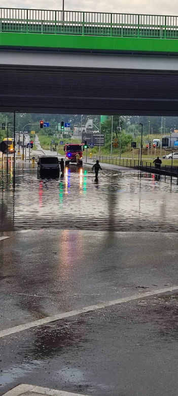 Przejazd na Giszowcu zalany 