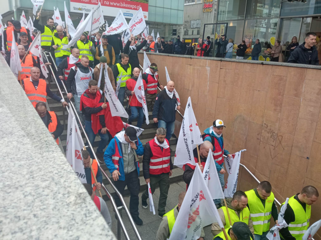 Protest górników w Warszawie