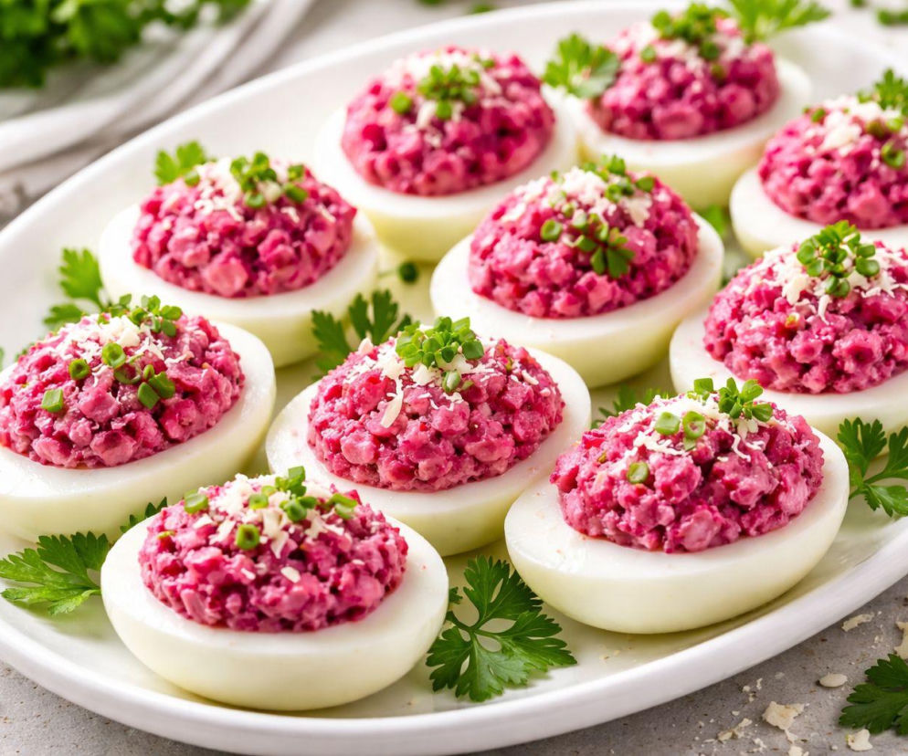 Te jajka faszerowane z chrzanem i buraczkami mają jeden sekret – smakują obłędnie