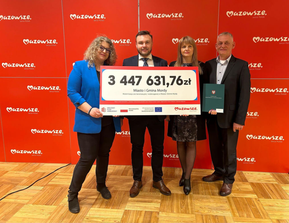 Blisko 3,5 mln na rozbudowę sieci wodno-kanalizacyjnej w gminie Mordy