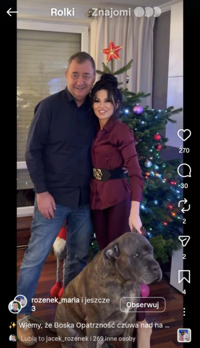 Jacek Rozenek - święta z żoną i synami