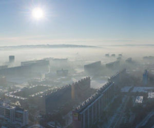 Smog nad Rzeszowem widziany z drona