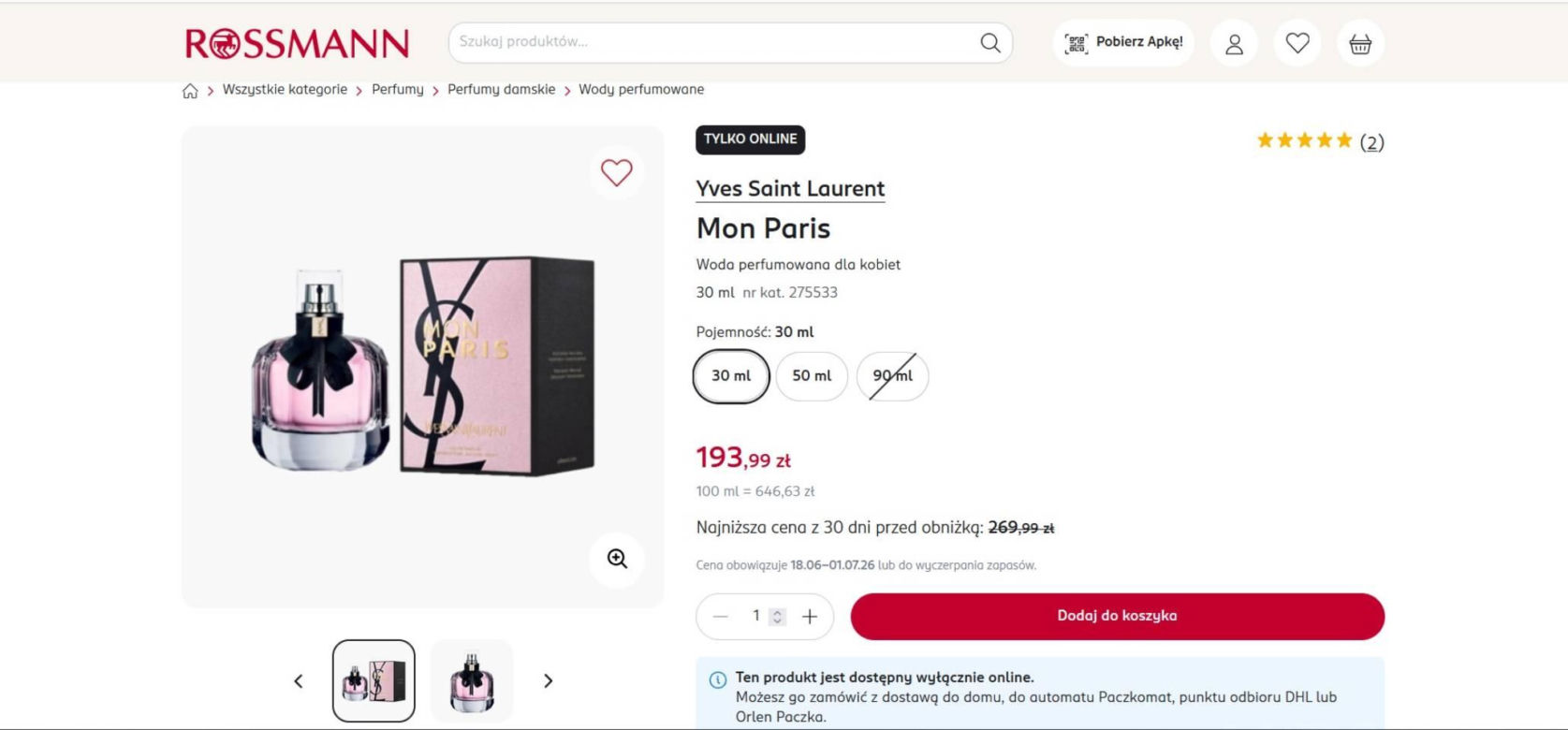 Rossmann przecenił kultowe perfumy YSL. To zapach idealny na lato, którego nie kupisz stacjonarnie