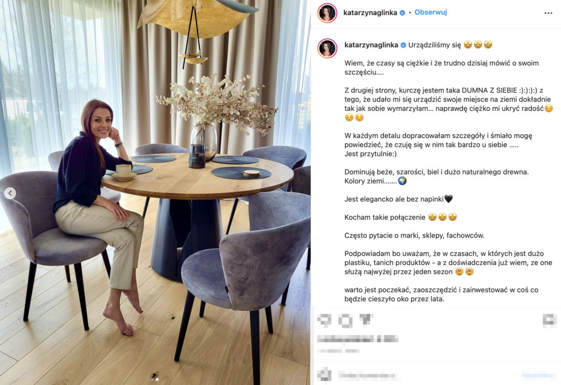 Tak wygląda salon Katarzyny Glinki