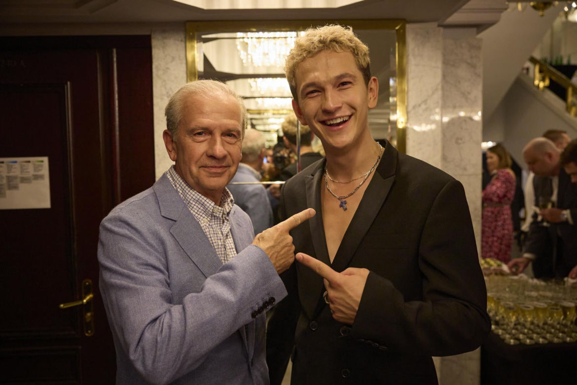 Tomasz Stockinger i  Ignacy Liss na premierze filmu "Znachor"