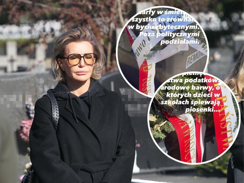 Gorzkie słowa Joanny Racewicz. Pokazała wieńce od Nawrockiego i Tuska na śmietniku