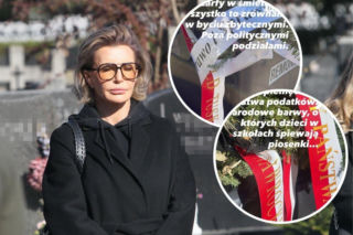 Gorzkie słowa Joanny Racewicz. Pokazała wieńce od Nawrockiego i Tuska na śmietniku