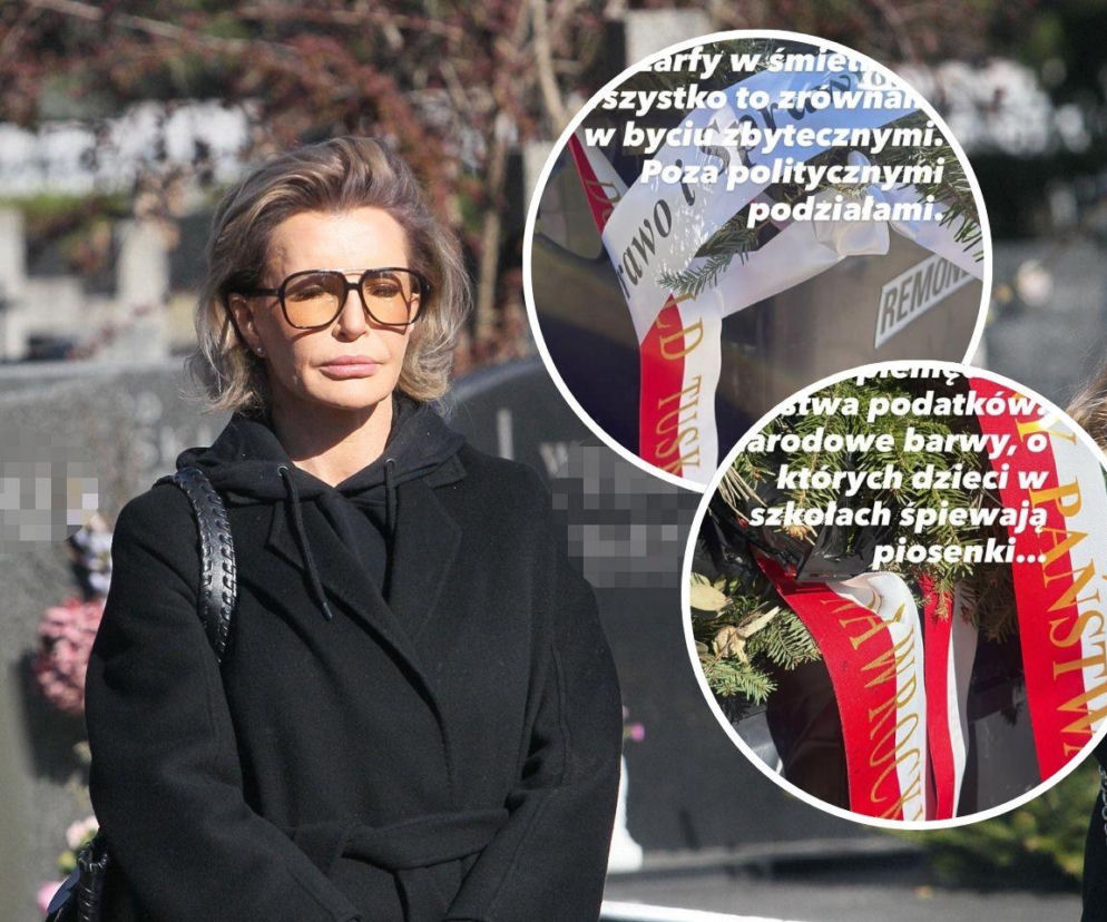 Gorzkie słowa Joanny Racewicz. Pokazała wieńce od Nawrockiego i Tuska na śmietniku