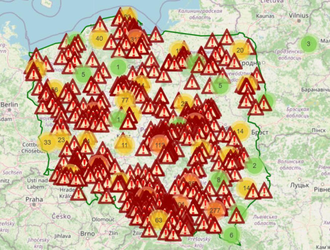 Mapa Kleszczy 2026