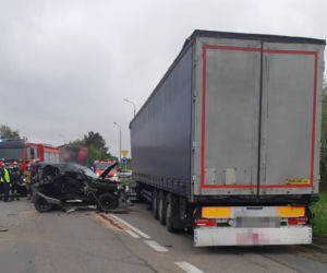 Dwie ciężarówki i osobówka rozbite na trasie Kwidzyn-Bądki