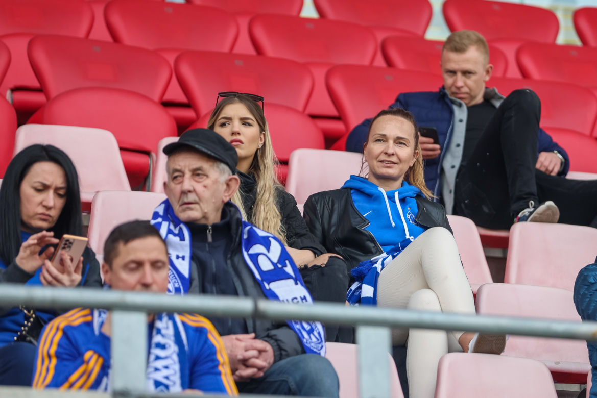 Kibice Ruchu Chorzów na meczu z ŁKS Łódź