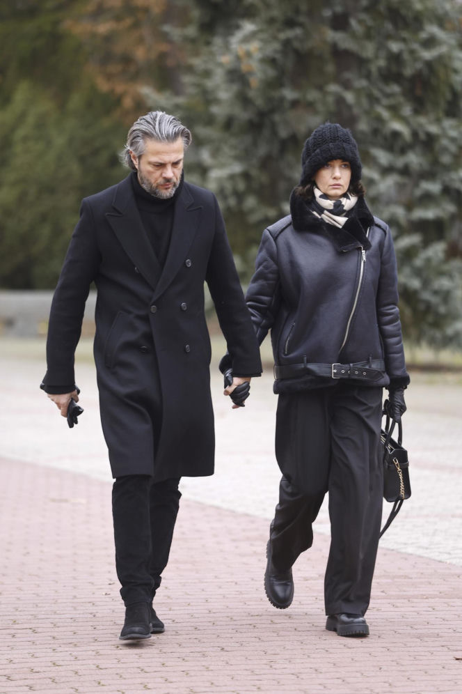 Barbara Wrzesińska na pogrzebie Agnieszki Maciąg