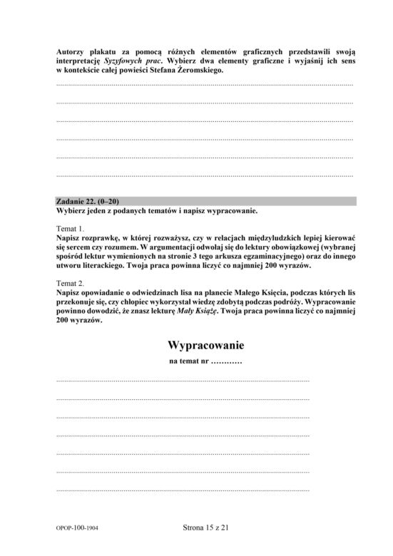 Egzamin ósmoklasisty z języka polskiego. Arkusze CKE 2019