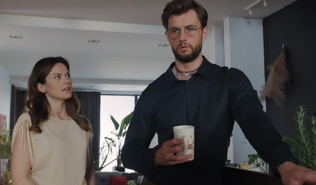 M jak miłość. Mariusz (Mateusz Mosiewicz), Kasia (Paulina Lasota)