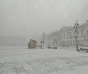 Burza śnieżna w Nowym Sączu