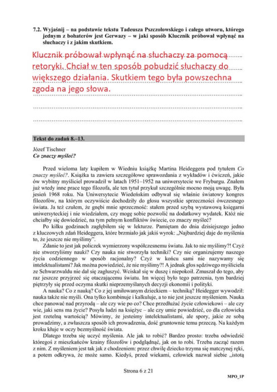 Arkusze CKE - matura j. polski - poziom podstawowy 8.06.2020 r. - ODPOWIEDZI
