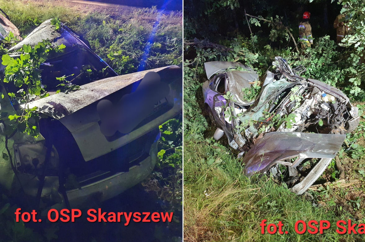 Potworny wypadek pod Radomiem! Kierowca wypadł z audi, które ścięło kilka drzew [ZDJĘCIA]