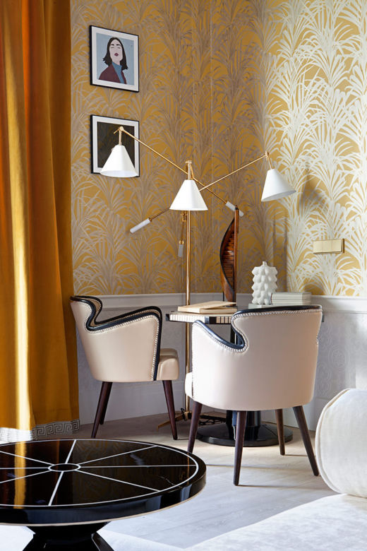 Tapeta w palmy do aranżacji wnętrza w stylu art deco