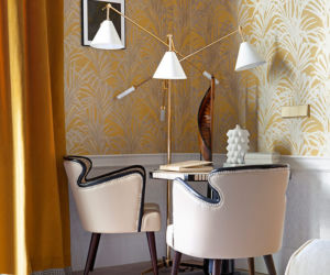 Tapeta w palmy do aranżacji wnętrza w stylu art deco