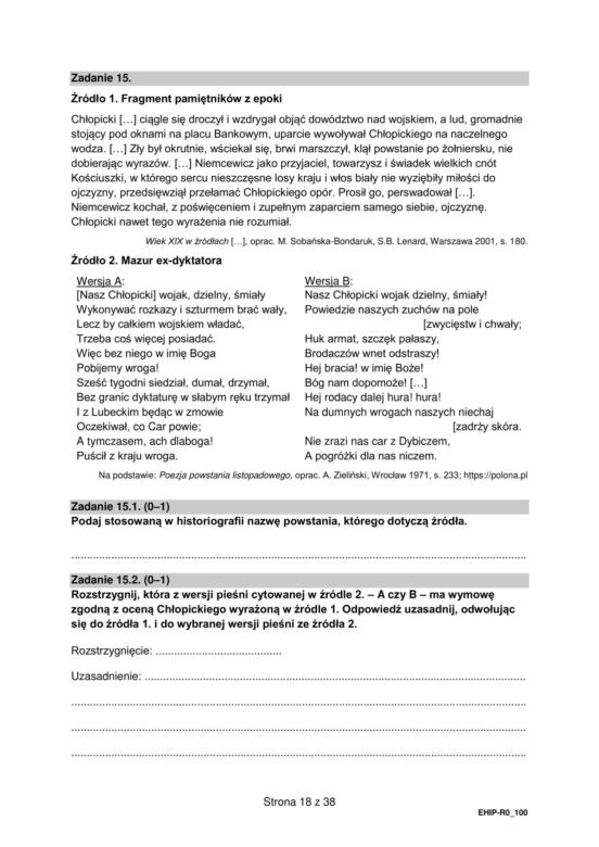 Matura 2024. Historia rozszerzona. ARKUSZE CKE nowa formuła 2015