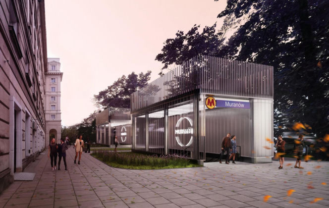 Wizualizacja planowanej stacji metra Muranów (M1)
