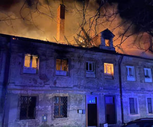 Groźny pożar nieopodal klasztoru w Lubiążu