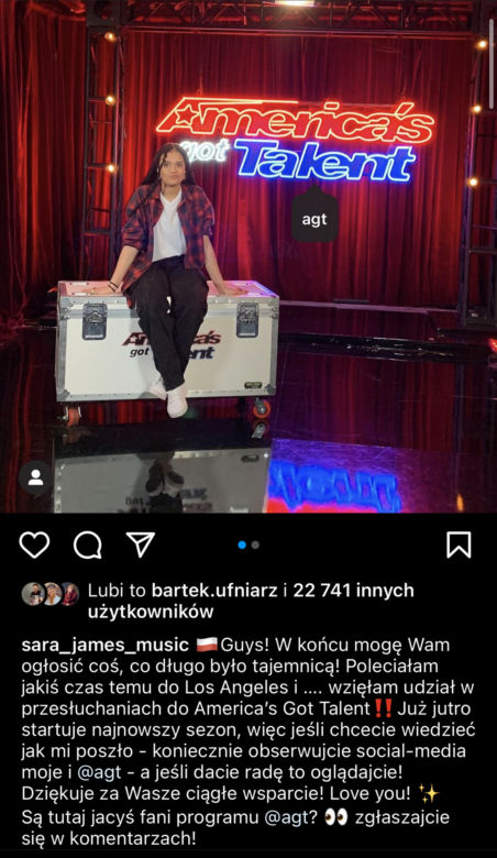 Sara James podbija Amerykę