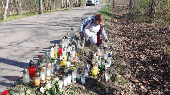 Miejsce wypadku Łukasza Litewki