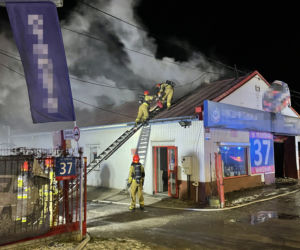 Pożar warsztatu na Bielanach