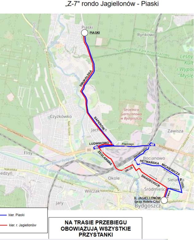 Jak jeżdżą autobusy zastępcze w Bydgoszczy?