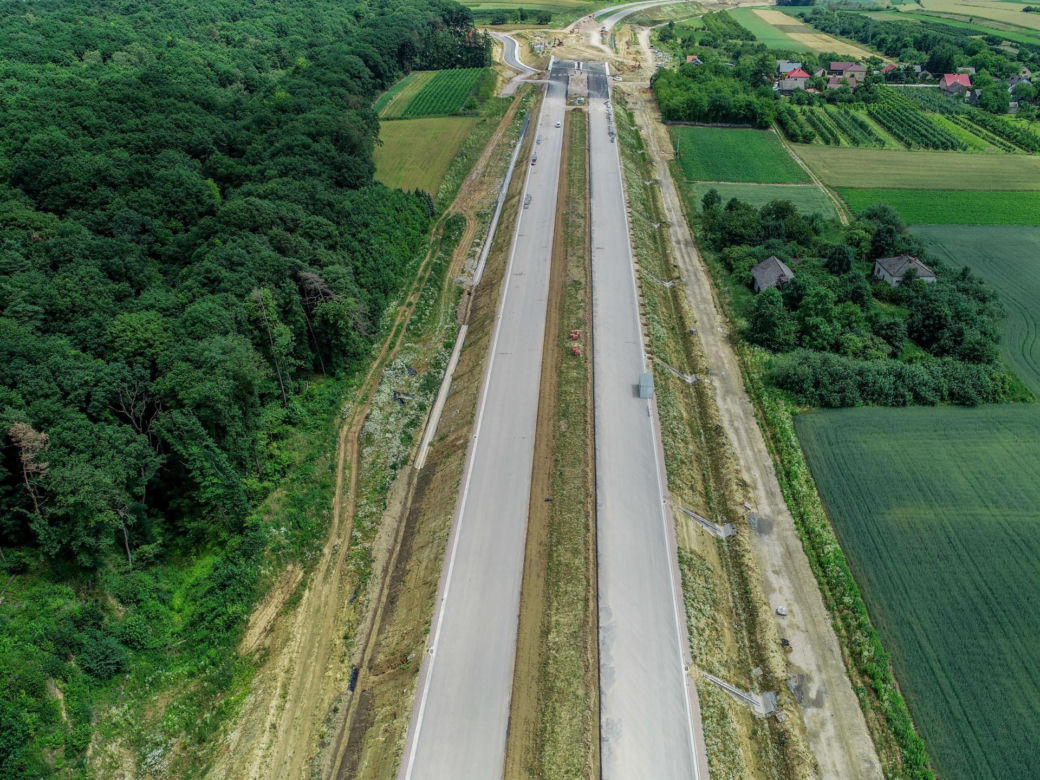Zdjęcia z placu budowy S7 Kraków - Widoma, czerwiec 2024