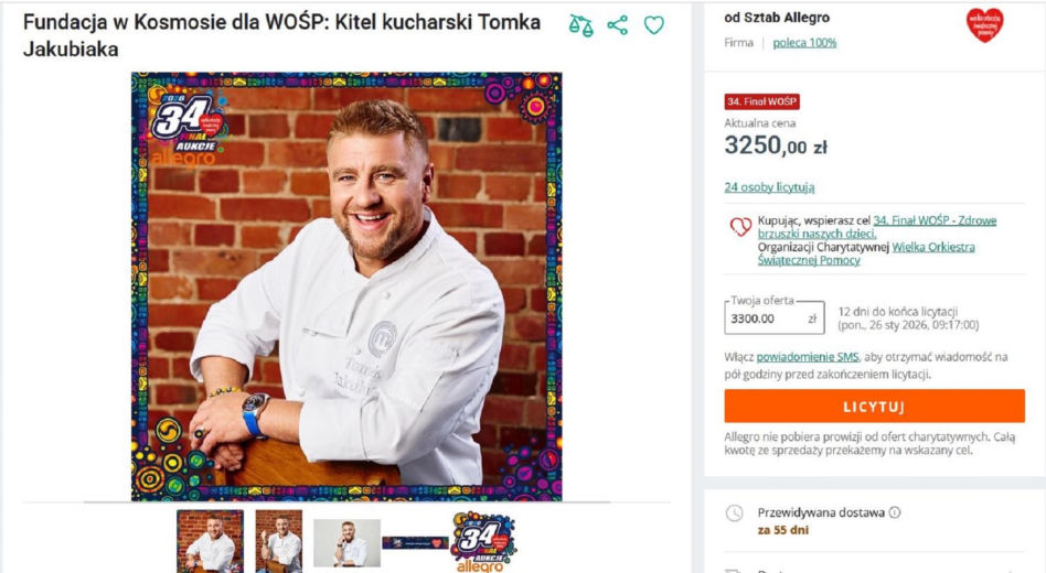 Niezwykła pamiątka po Tomaszu Jakubiaku trafiła na aukcję WOŚP. Cena już robi wrażenie
