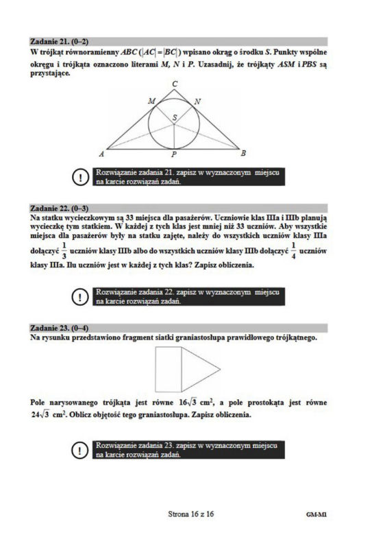 Egzamin gimnazjalny 2019 z matematyki