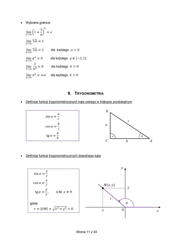 wzory matematyczne matura 2026