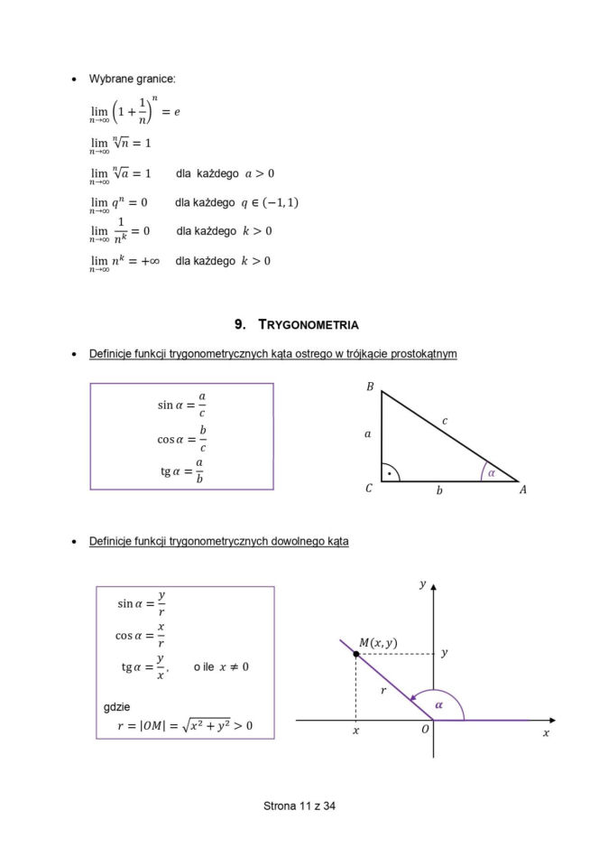 wzory matematyczne matura 2026
