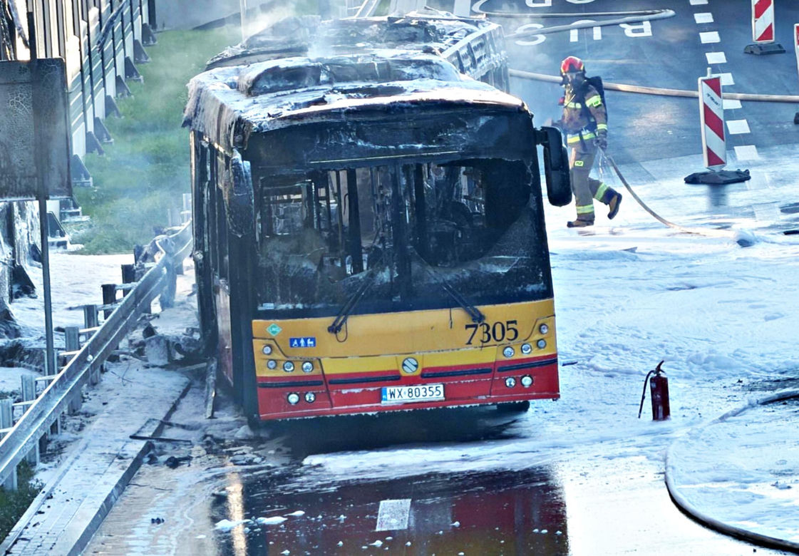 Pożar autobusu miejskiego Al. Stanów Zjednoczonych